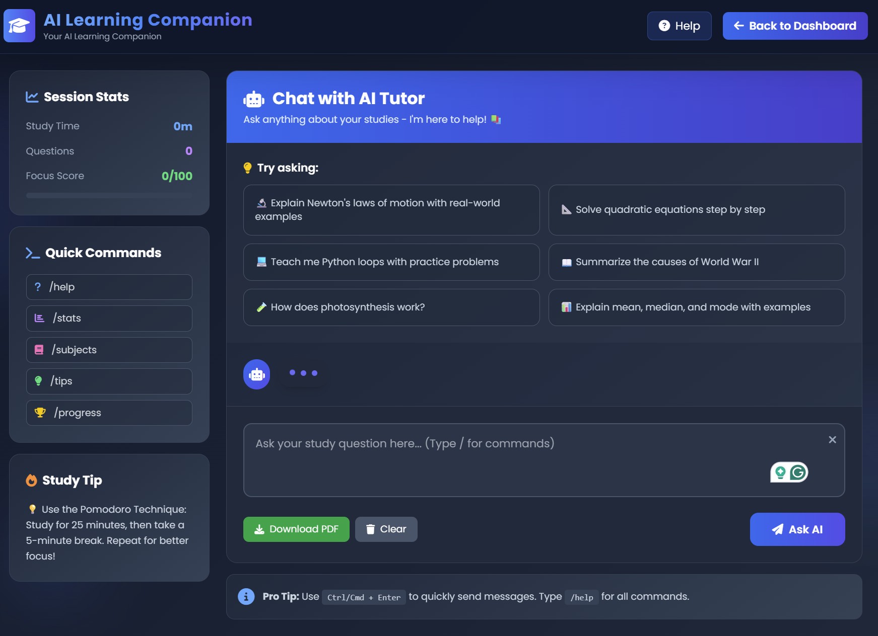 AI Learning Interface 1